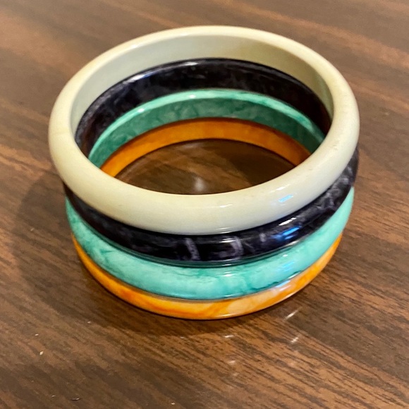 "Marbleized" Stacking Bracelets - Set of 4!!! - Picture 2 of 7